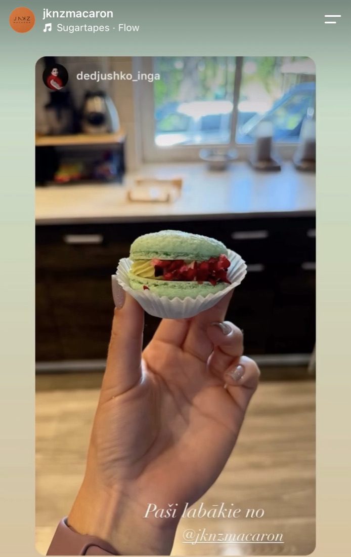 Klienta atsauksme par JKNZ Macaron (Instagram)